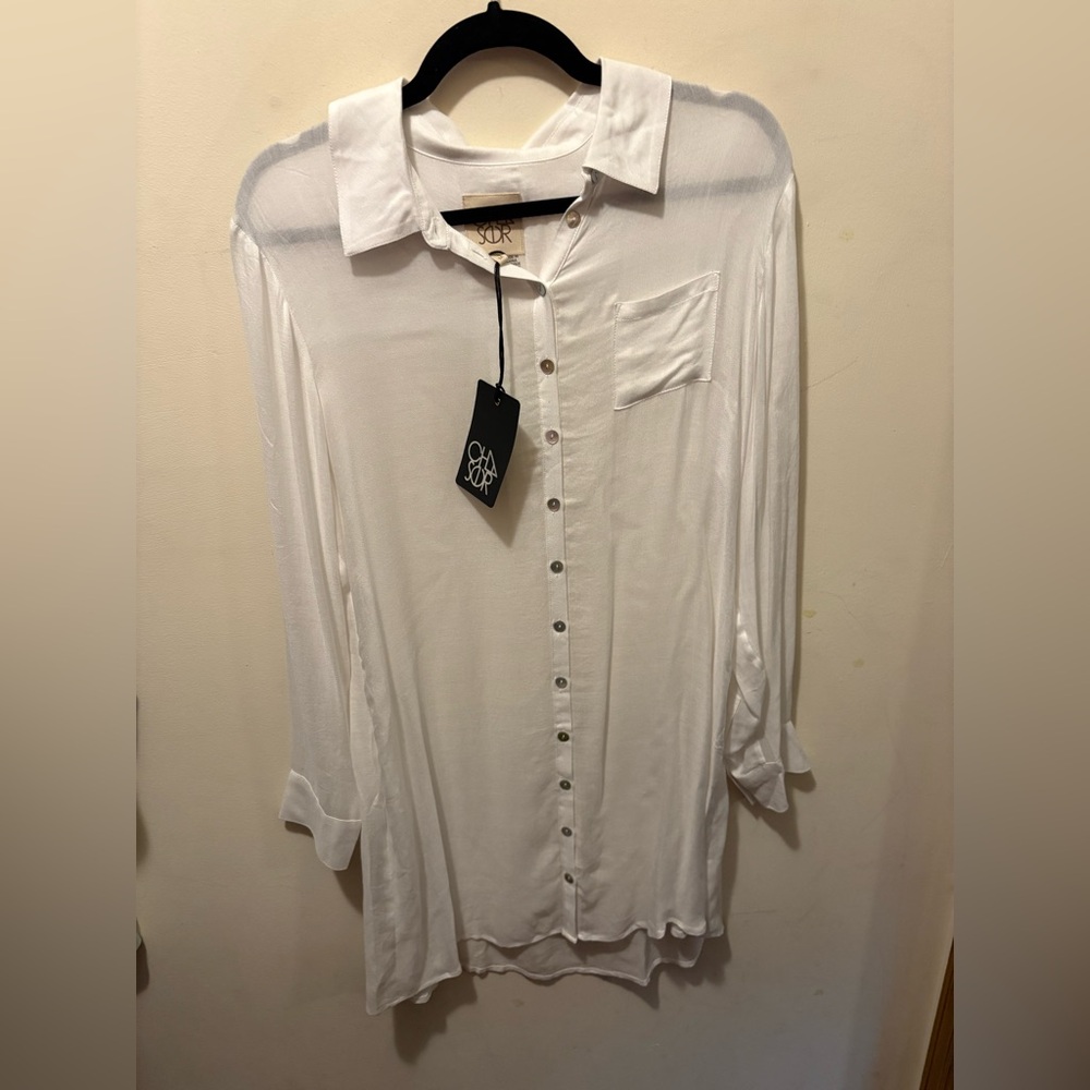 NWT Chaser button shirt‎ dress / tunic size medium